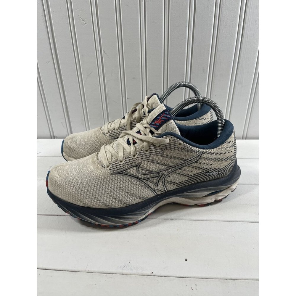 Mizuno Wave Rider 26 411377.0D73 Womens Off White Running Shoes Size US 8 Used